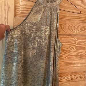 Anthropologie gold Halter top.